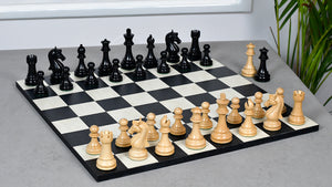 The Candidates Series Staunton Chess Pieces in Ebony / Box Wood - 3.75" King