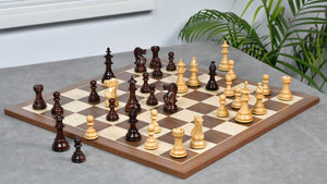 3.7'' British Staunton Series Wooden Chess Pieces in Anjan Wood & Box Wood - 1200 Grams