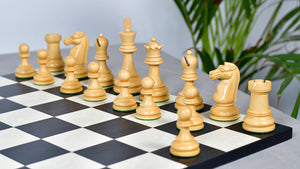 British Chess Company (BCC) Popular Staunton Double Collared Chess Pieces in Ebony & Boxwood - 4.2" King