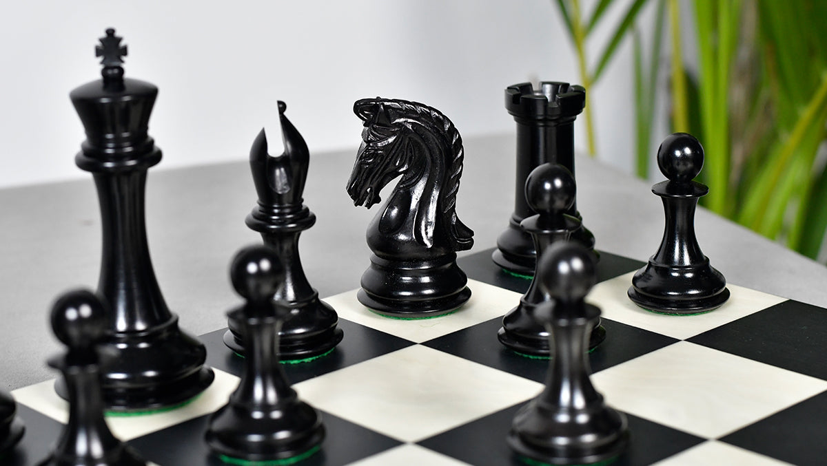 The 4.4 Inch Luxury Imperial Collector Series Artisan Chess Pieces Triple Weighted in Ebony and Boxwood - 1850 GMS