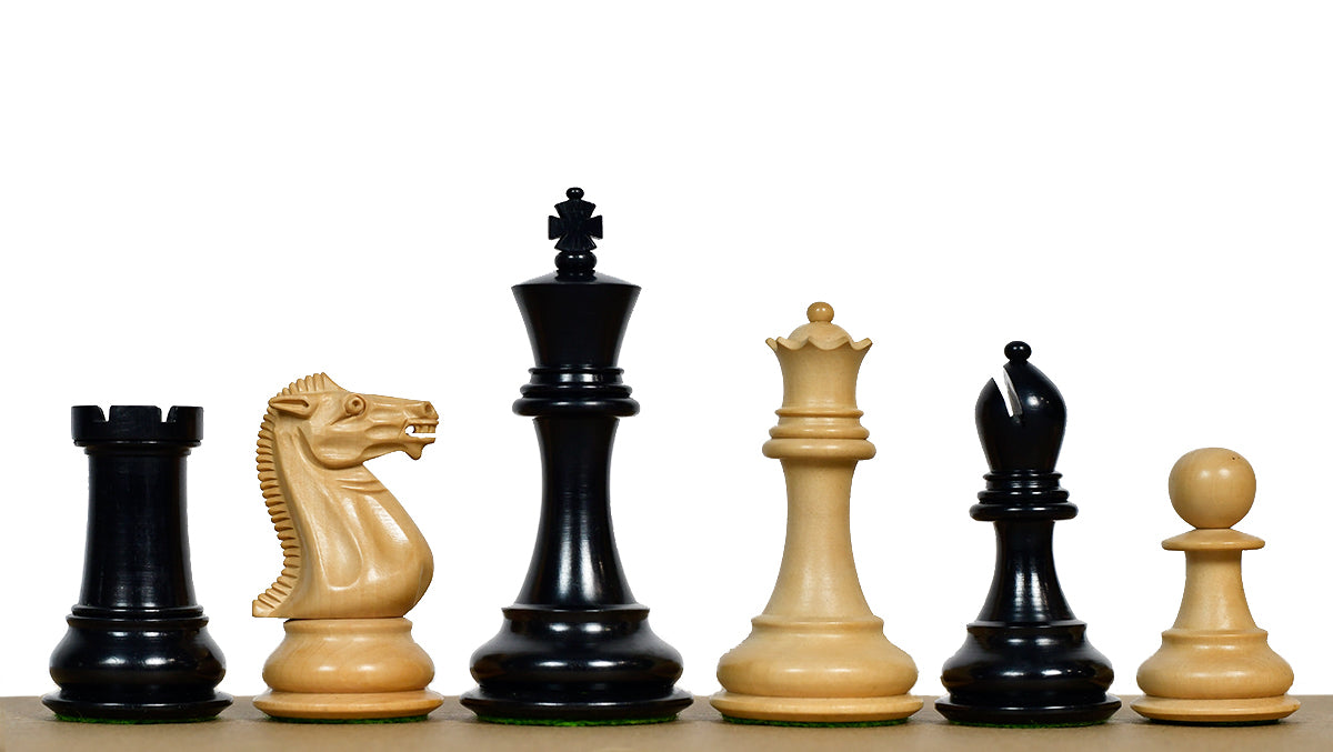 Modern Staunton Series Chess Pieces for Chess Players - Ebony & Box Wood - 3.75" King