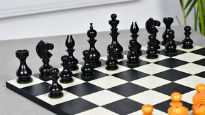 Antique Dublin Calvert Chess Pieces in Ebonized & Antiqued Boxwood 4.1" King - 850 Grams