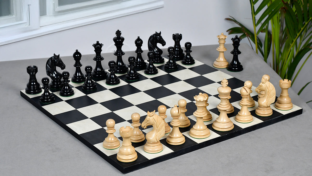 The Monarch’s Gambit Handcrafted Luxury Chess Pieces – in Ebony & Boxwood 4.4" King