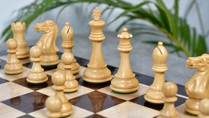 4.0" Desert Gold Staunton Series Wooden Chess Pieces in Rosewood & Box Wood - 1300 Grams