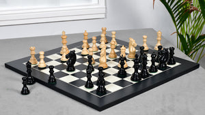 Meghdoot Staunton Series Wooden Chess Pieces in Ebony & Box Wood - 3.2" King