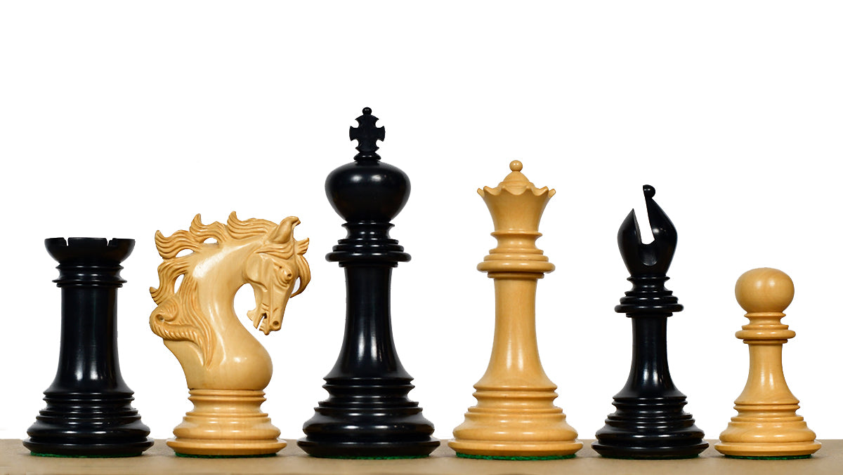 Viking Series Triple Weighted Staunton Luxury Chess Pieces – Handcrafted Ebony & Boxwood, 4.4” King