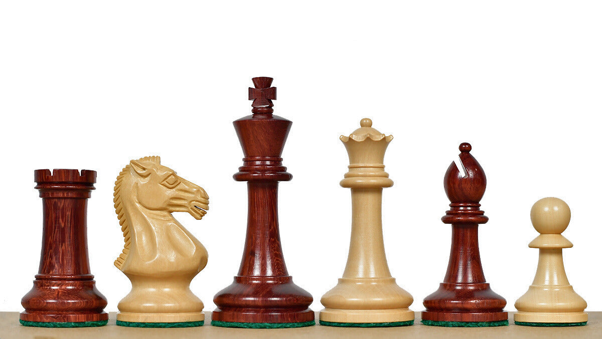 The GM Blitz Edition Staunton Series Chess Pieces in Bud Rosewood & Box Wood - 3.75" King