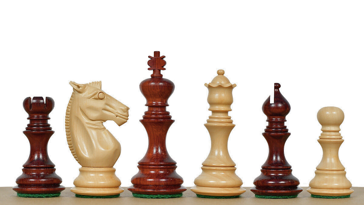 Meghdoot Staunton Series Wooden Chess Pieces in Bud Rosewood & Boxwood - 3.2" King