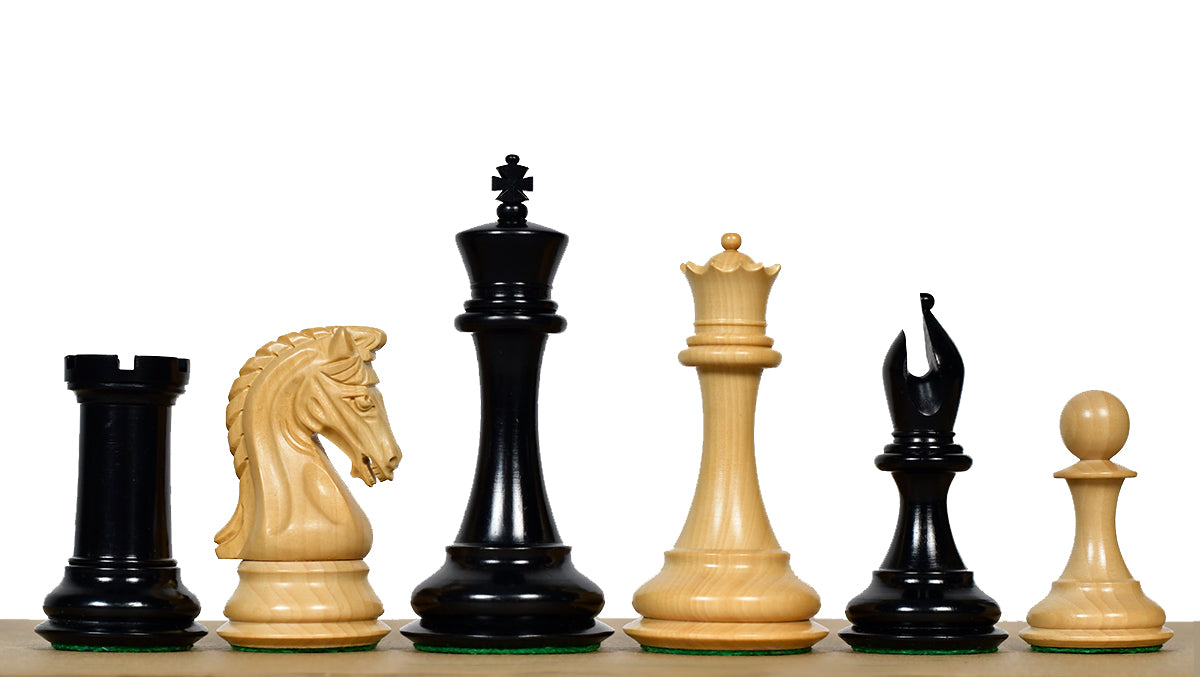 The 4.4 Inch Luxury Imperial Collector Series Artisan Chess Pieces Triple Weighted in Ebony and Boxwood - 1850 GMS