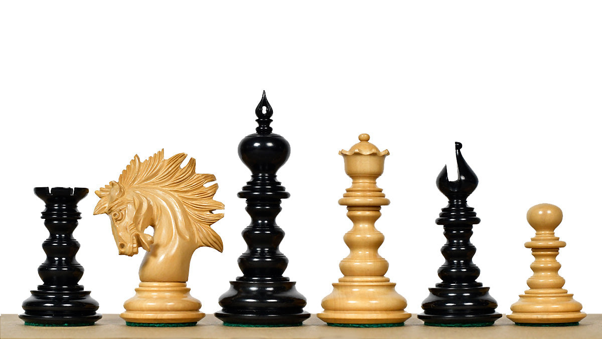 St. Petersburg Artisan Series Luxury Chess Pieces in Ebony / Boxwood - 4.3" King | Weight - 1934 Grams
