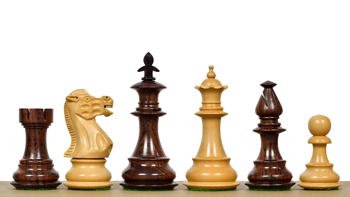 3.7'' British Staunton Series Wooden Chess Pieces in Anjan Wood & Box Wood - 1200 Grams