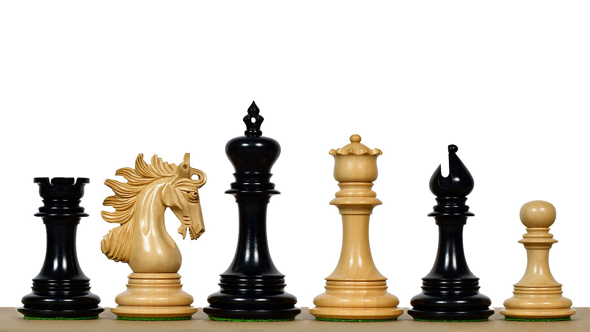 Arabian Knight Series Artisan Luxury Chess Pieces in Ebony & Boxwood - 4.2" King