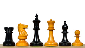 IMPROVED Repro 1904 Cambridge Springs International Tournament Chess Pieces in Ebonized & Antiqued Boxwood - 4" King