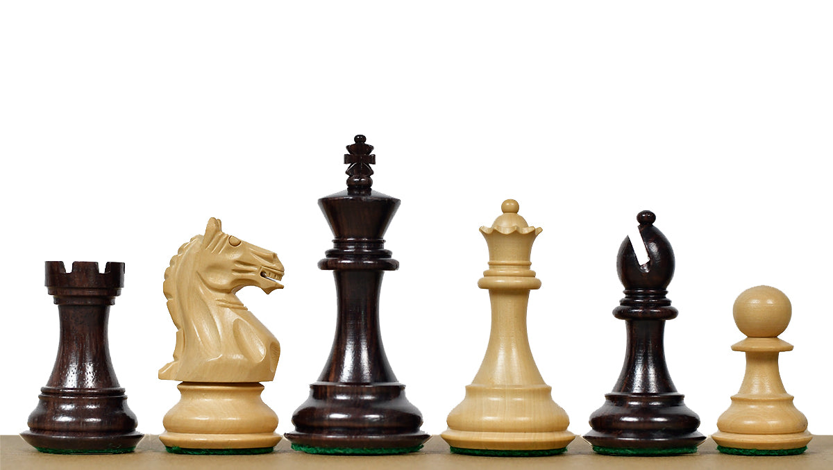 Fierce Knight (The Queen's Gambit) Staunton Wooden Chess Pieces in Indian Rosewood & Box Wood - 3.5" King