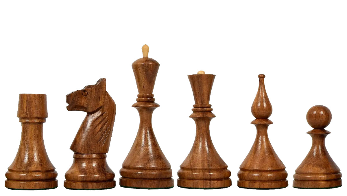 Reproduced 1961 Soviet Championship Baku Chess Pieces in Sheesham / Box wood - 4" King