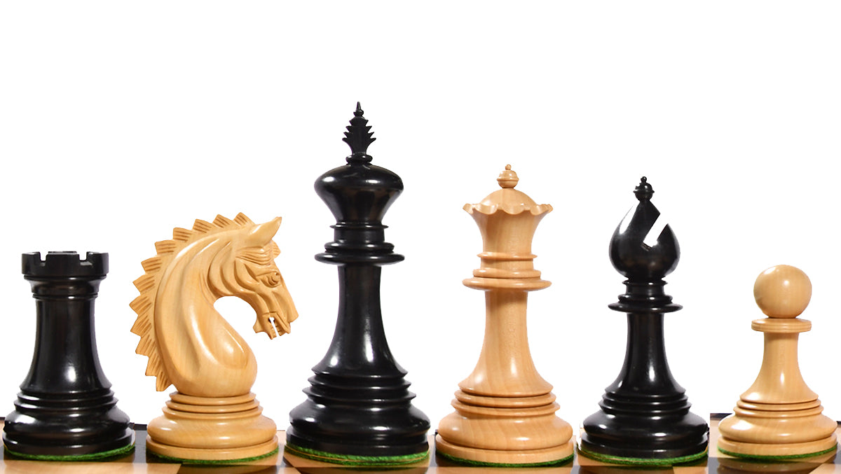 The California Chrome Staunton Series Chess Pieces Version 2.0 in Ebony / Boxwood - 4.25" King
