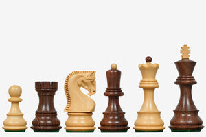 1959 World Chess Championship Old Russian Zagreb Chess Pieces - Sheesham Wood & Boxwood - 3.8" King