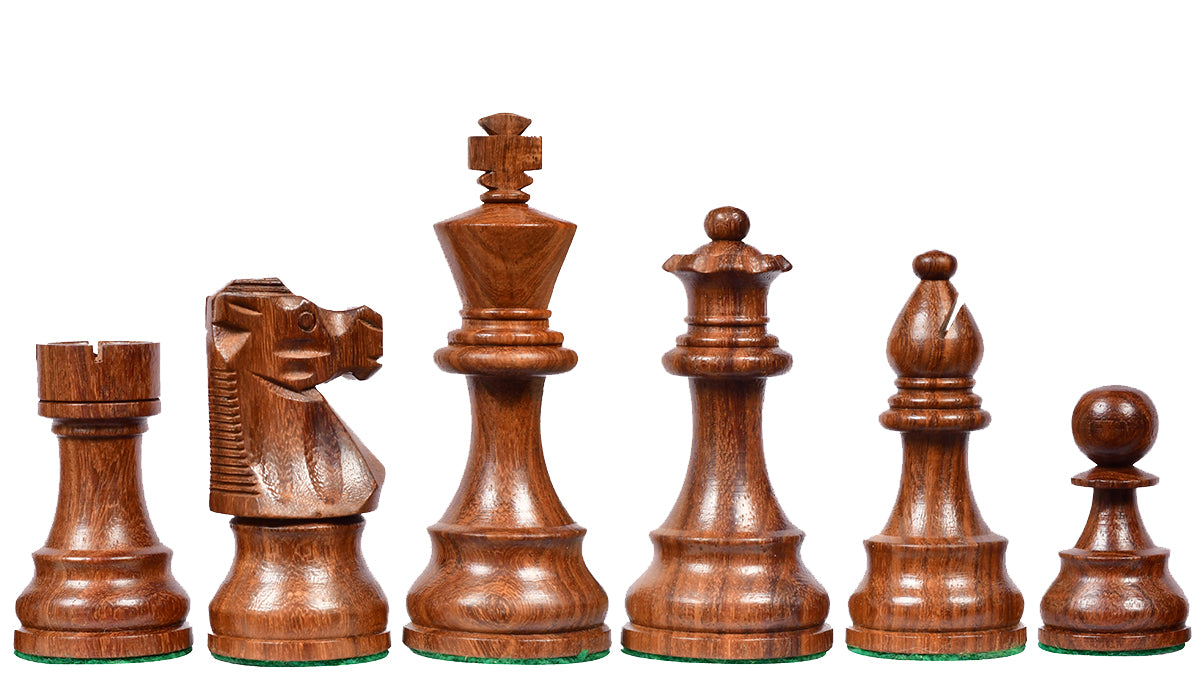 Reproduced French Lardy Exclusive Weighted Chess Pieces in Sheesham(Golden Rosewood) / Box wood - 3.75" Extra Queens