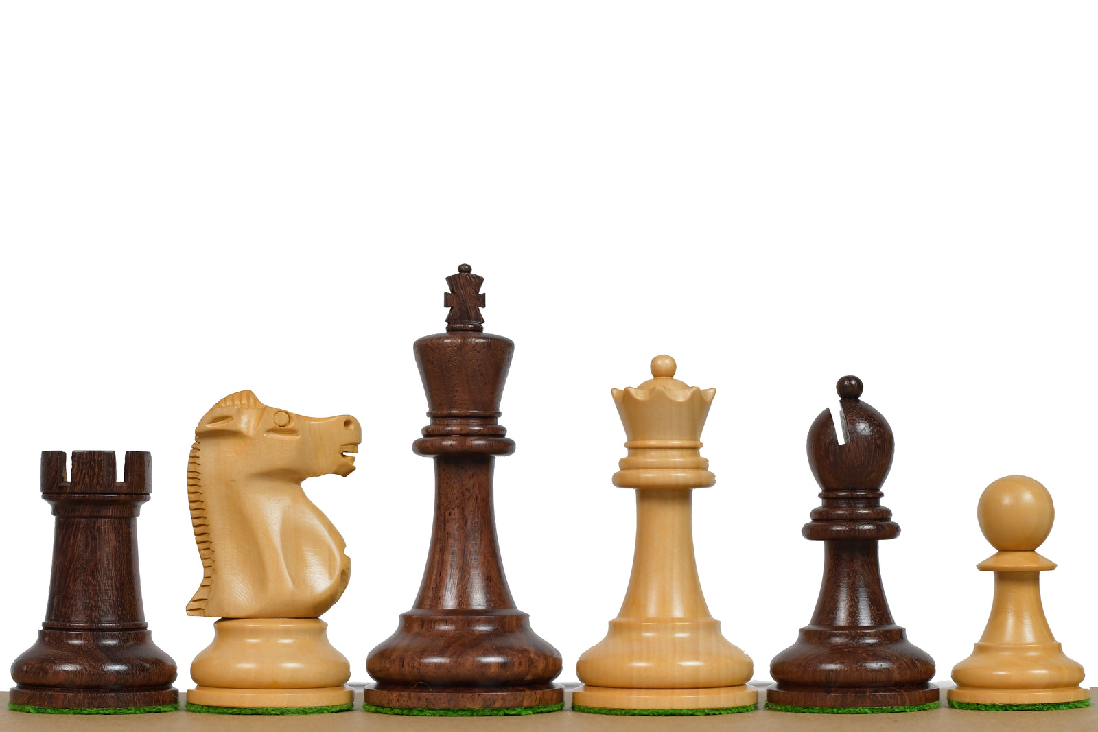 1972 Fischer Spassky Staunton Pattern Chess Pieces V2.0 in Sheesham Wood & Boxwood - 3.75" King