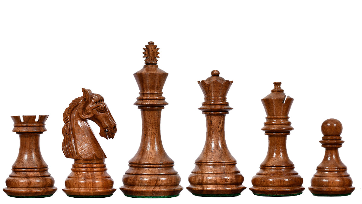 The New Columbian Staunton Series Chess Pieces in Sheesham & Box wood - 3.8" King
