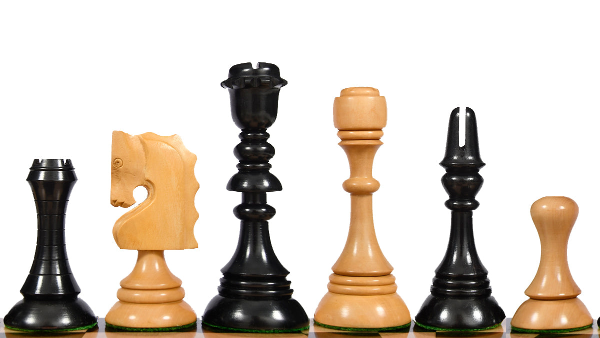 Reproduced Historic 1929 Barcelona "Joc Catalan" Chess Pieces in Ebony & Boxwood - 4.3" King