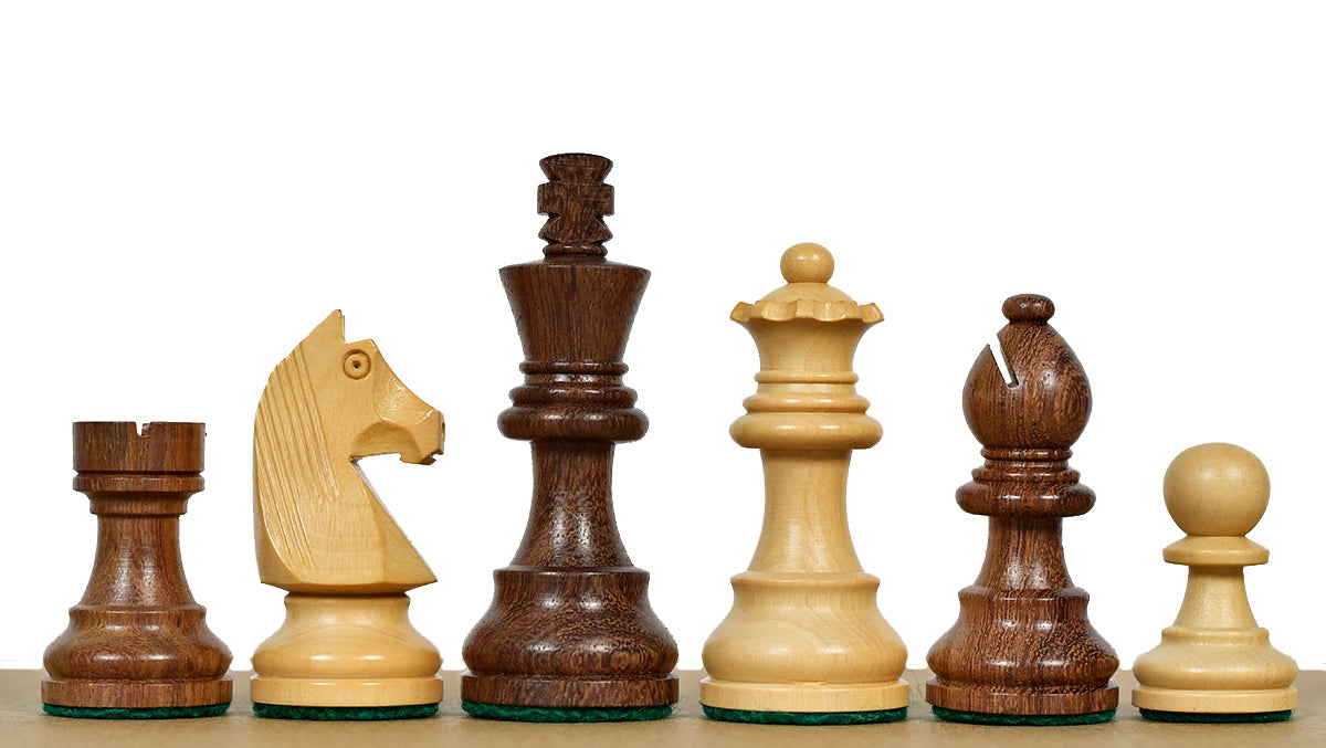 German Knight Tournament Series Staunton Chess Pieces in Sheesham & Box Wood - 3" King - Best Seller