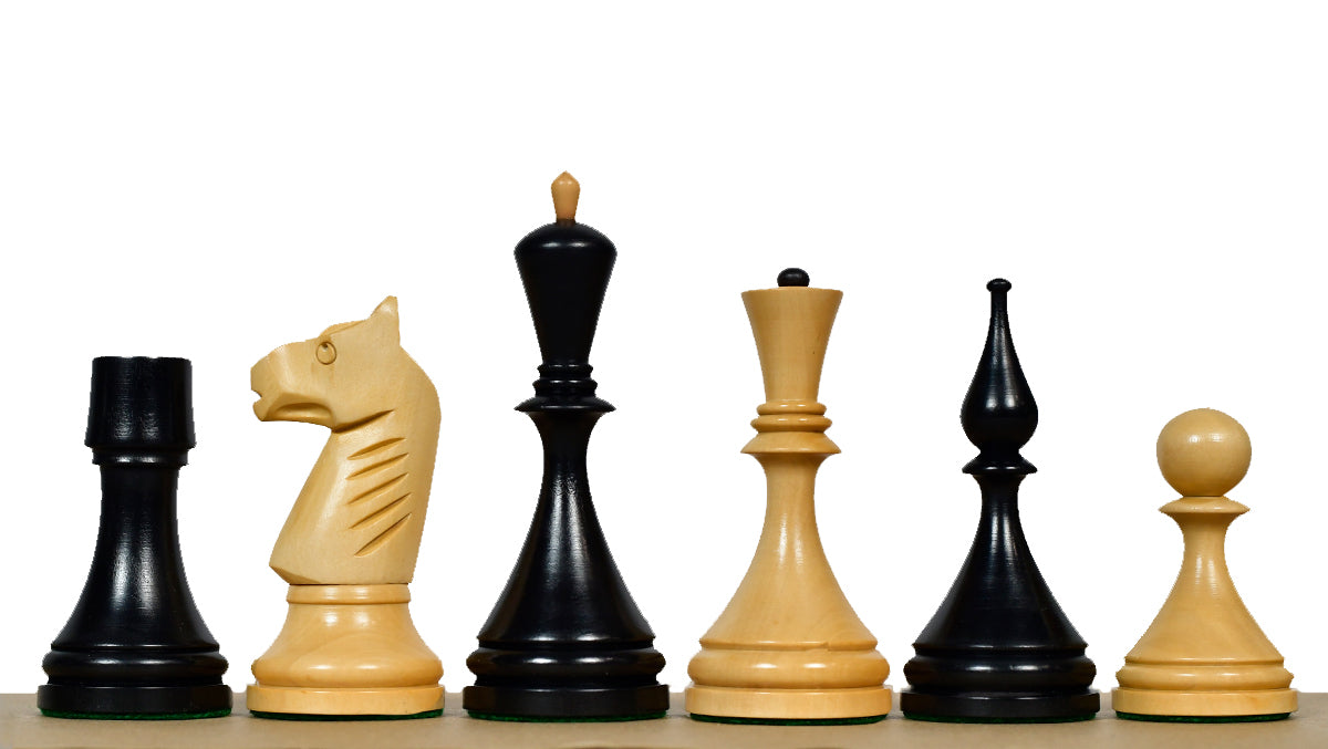 1961 Soviet Championship Baku Chess Pieces in Ebonized / Box wood - 4.05 King