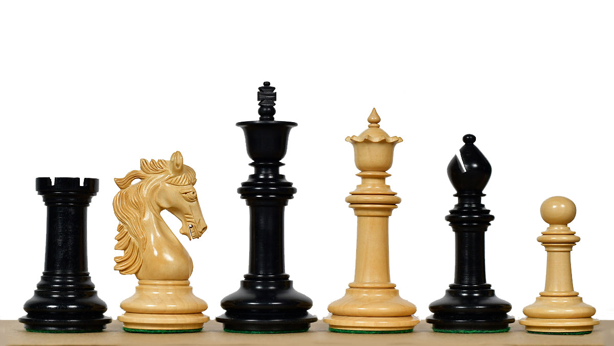 The French Warrior Luxury Wooden Chess Pieces in Ebony & Boxwood - 4.4" King