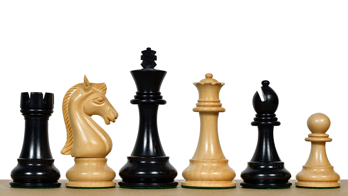 The Candidates Series Staunton Chess Pieces in Ebony / Box Wood - 3.75" King