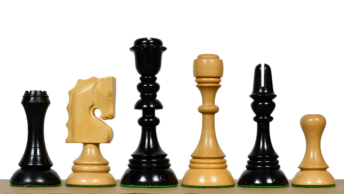 Historic 1929 Barcelona "Joc Catalan" Chess Pieces in Ebony & Boxwood - 4.3" King