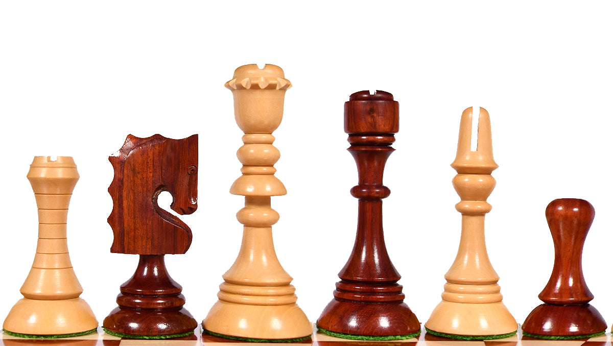 Historic 1929 Barcelona "Joc Catalan" Chess Pieces in Bud Rosewood & Boxwood - 4.3" King