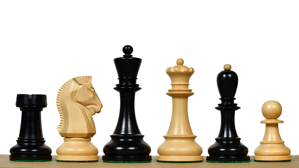 1950s' Fischer Dubrovnik Chess Set- Chess Pieces Only - Ebony & Boxwood - 4.25" King Size
