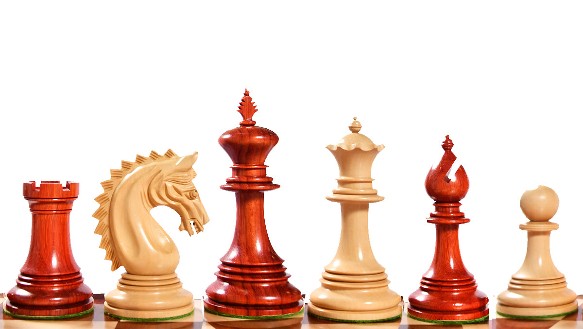 The California Chrome Staunton Series Chess Pieces in Bud Rosewood / Boxwood - 4.1" King