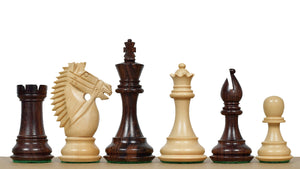 The Bridle Knight Series Wooden Chess Pieces in Indian Rosewood & Box Wood - 4.1" King