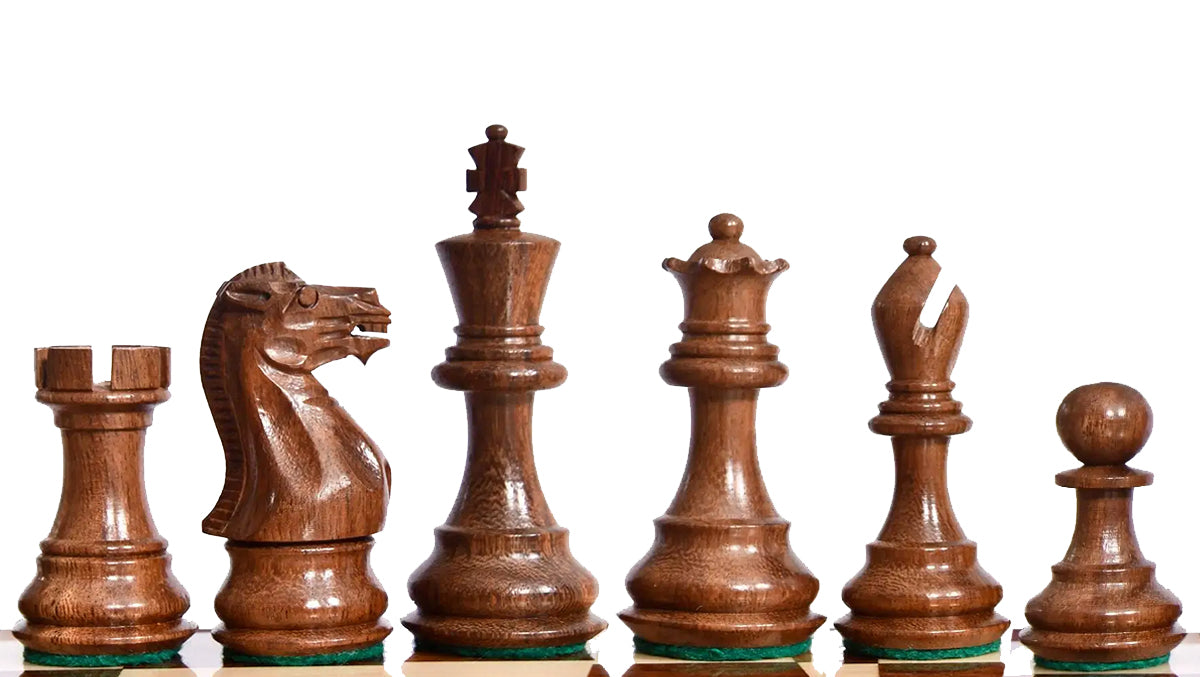 The Player Series Staunton Chess Pieces in Sheesham Wood & BoxWood - 3.0" King Extra Queens