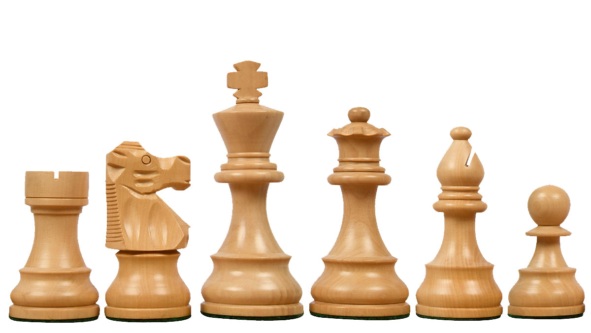 Repro French Lardy Chess Pieces in Ebonized / Boxwood - 3.75" King