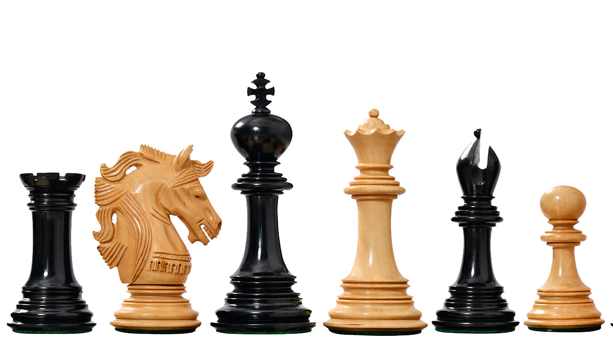 The Crown Heritage Series – A Regal Collection of Luxury Chess Pieces in Ebony Wood & Natural Boxwood 4.3” King