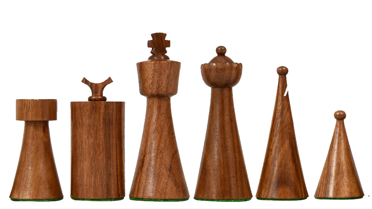 1940s Art Deco Series Weighted Chess Pieces Sheesham and Boxwood -3.8" King