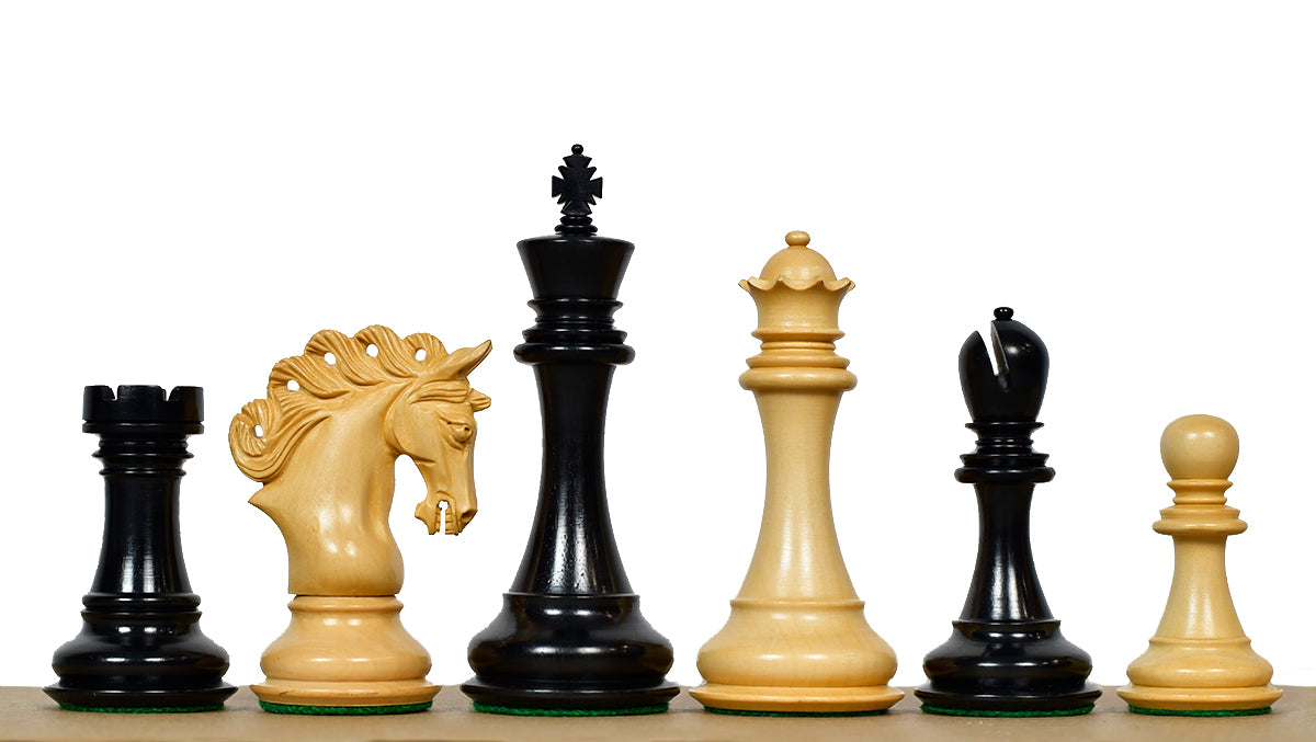 The Pegasus Series Artisan Staunton Chess Pieces version 2.0 in Ebony / Boxwood - 4.6" King