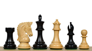 3.58" Bridle Series Wooden Chess Pieces in Ebony & Box Wood - 1200 Grams