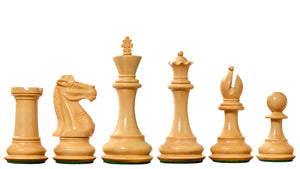 The Old Romeo Staunton Series Weighted Chess Pieces in Ebony & Box Wood - 3.8" King