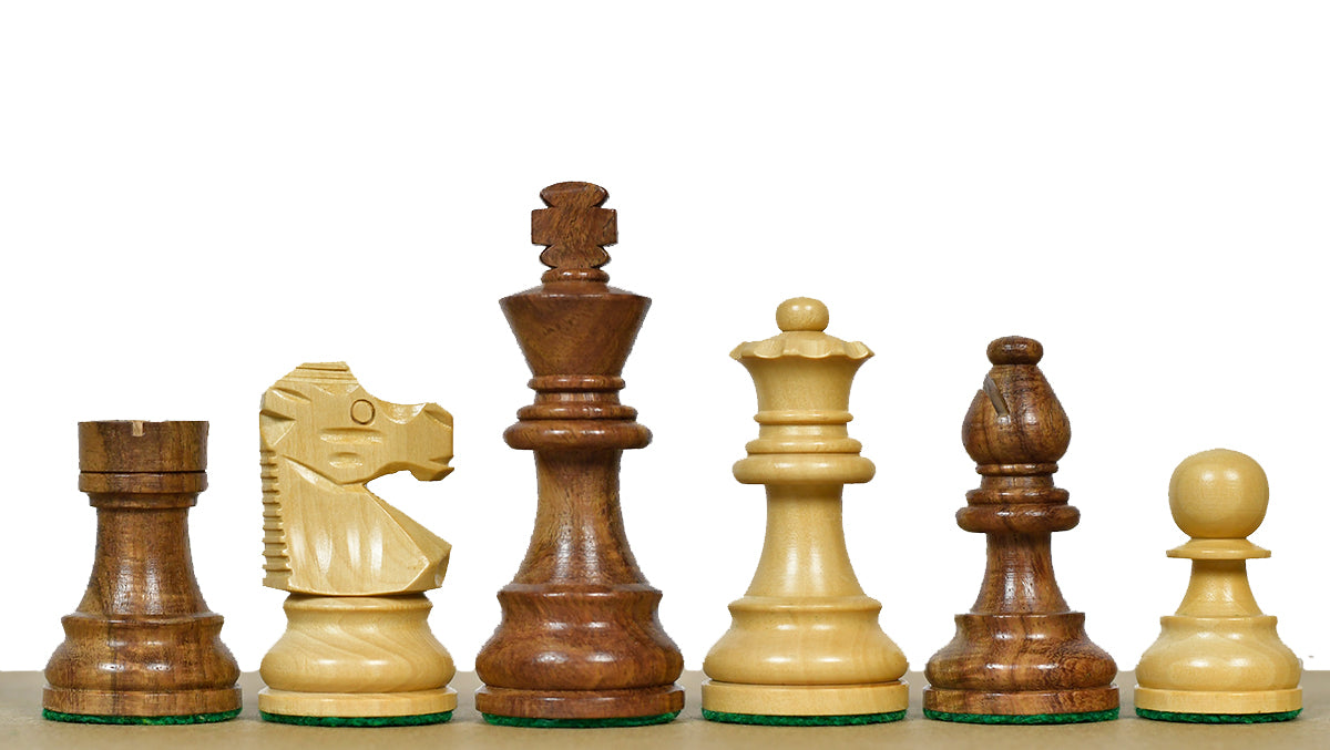 French Lardy Exclusive Wooden Chess Pieces – Handcrafted in Sheesham & Boxwood | 3" King with Extra Queens