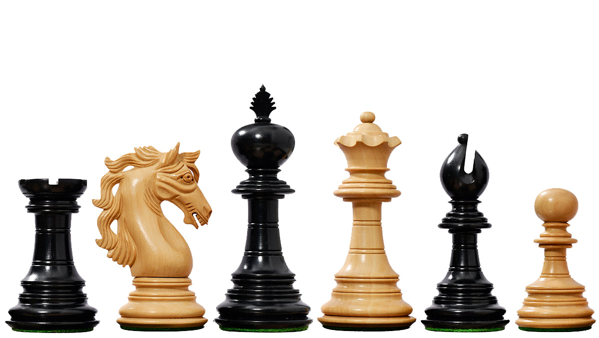 American Adios Series Luxury Chess Pieces in Ebony / Boxwood - 4.4" King