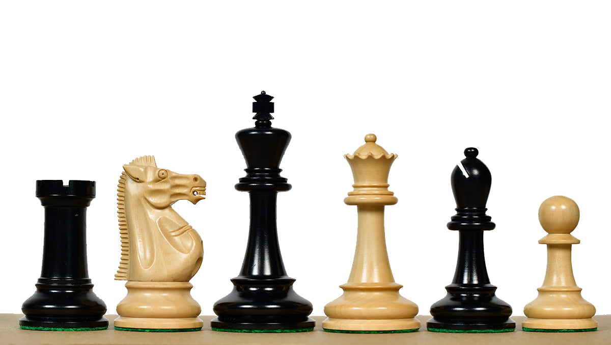 1966 17th Chess Olympiad Championship Weighted Repro 4.0 inch King Chess Pieces in Ebonized Wood - 1130 GMS