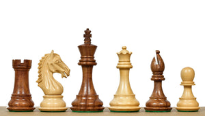 Derby Knight Staunton Weighted Chess Pieces in Sheesham & Boxwood - 4.1" King