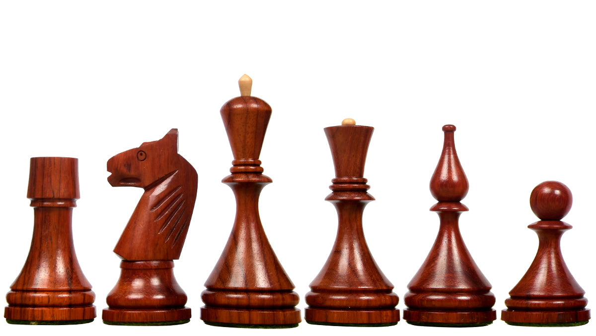 Reproduced 1961 Soviet Championship Baku Chess Pieces in Bud Rosewood & Boxwood - 4” King