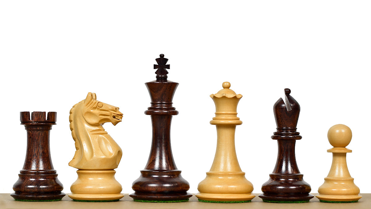 The Supreme Series (The Queens's Gambit) Staunton Weighted Chess Pieces in Acacia Wood & Indian Boxwood 4 inch King - 1400 GMS