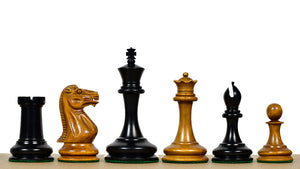 The 1849 Cooke Type 2 Jaques Staunton Weighted 3.5 inch King Chess Pieces in Ebony wood and Vintage Antique Boxwood - 1100 Grams Weight