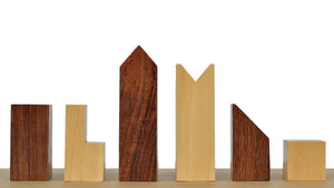 1966 F. Lanier Graham Chess Pieces - Minimalist Design in Sheesham & Boxwood - 2.79" King