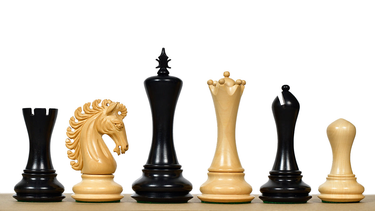 The Empire II Luxury Series Staunton Chess pieces in Ebony / Boxwood - 4.4" King
